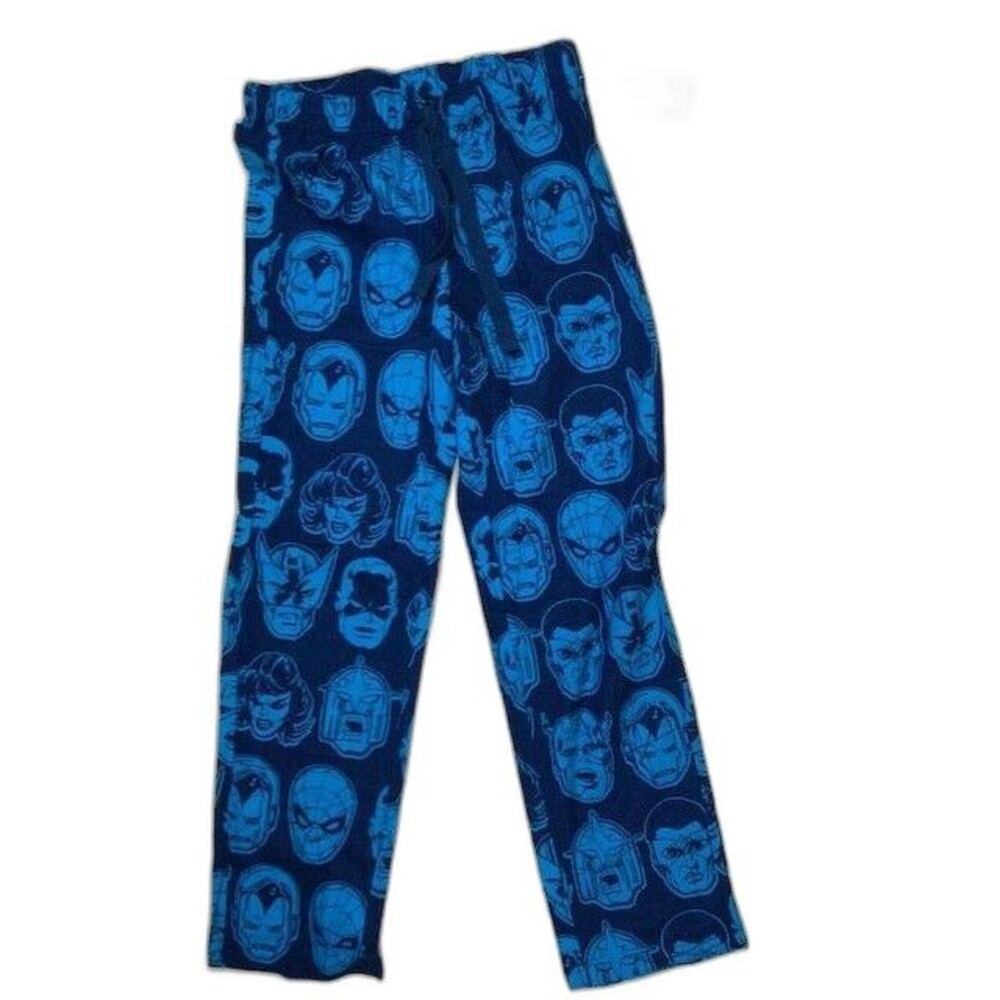 Disney Store Mens Sleep Pants Size Small Cotton Blue Marvel Heros